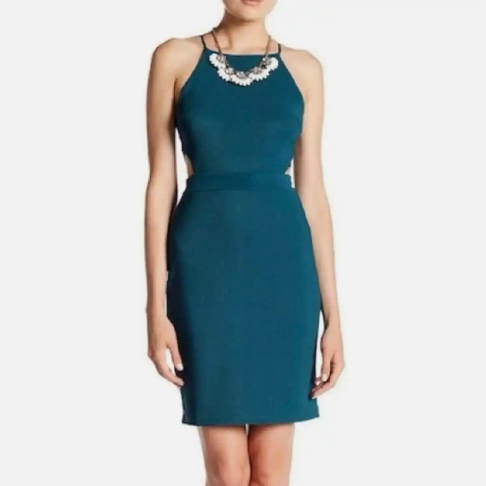 NWT ASTR The Label Textured Teal Cut Out Dress‎ Women XS Green Blue Mini